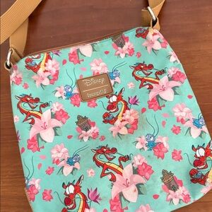 Loungefly Disney Mulan Crossbody Bag - Teal and Pink
